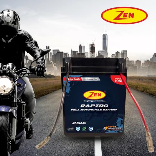 Image of Zen 2.5LC (12Volts 2.5AH) Motorcycle Rechargeable Battery for 2 wheelers Scooter Bikes SMF VRLA Maintanace Free