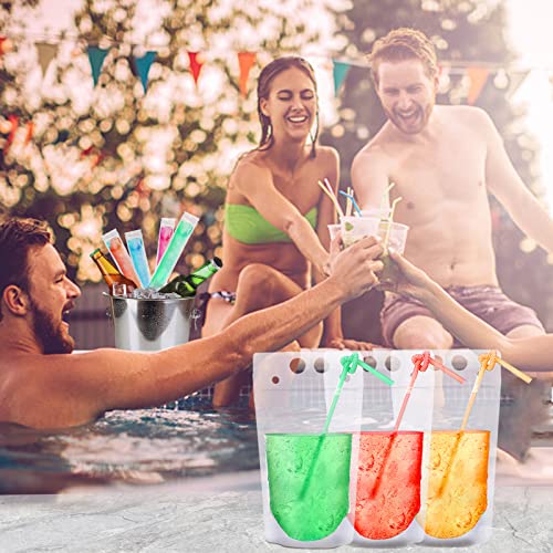 110 piezas bolsas para bebidas con sorbetes miniatura 6