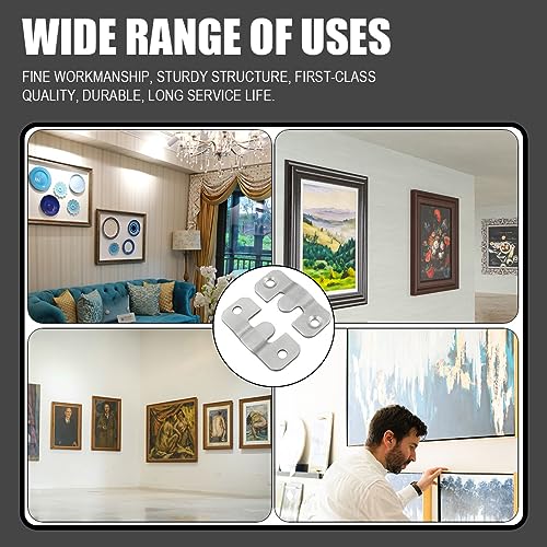 Image of 10Pcs Flush Mount Bracket Stainless Steel Sectional Interlocking Furniture Connector Z Clip Bracket Heavy Duty Photo Frame Hook (Small,4.4CM)
