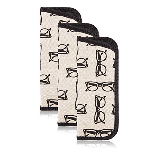 Image of TRIUMPH VISION 3 Pack Reading Glasses Pouch Soft Case Eyeglass Sleeve Slim | Alternative to Bulky Case in bag, Lightweight Lined Padded Protect Optical lens Slip in, Cute Pattern Portable for Daily Use