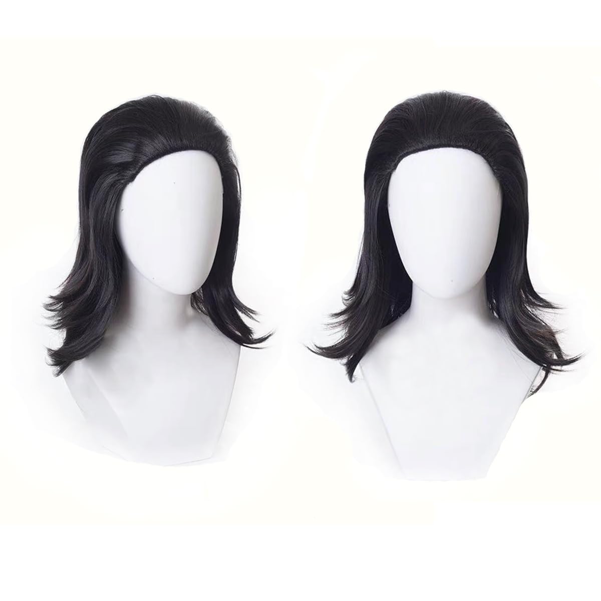 Man's Long Black Cosplay Wig Halloween Wig for Movie
