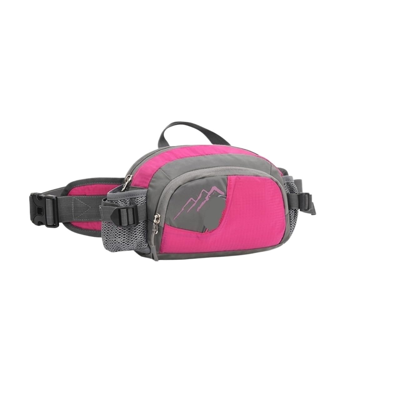 Männer Frauen Outdoor Sport Gürteltasche mit Flaschenhalter Bauchtasche, Hüfttasche for Radfahren Laufen Wandern Für Running(Rose Red)