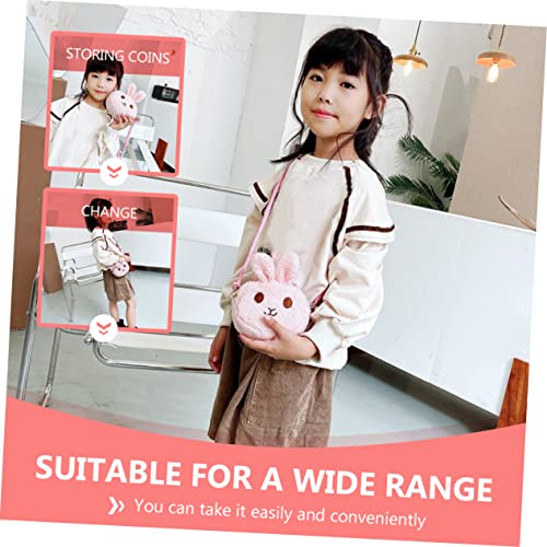 Adorable Cartoon Bunny Purse Mini Coin Storage Pouch for Cute Crossbody Bag for Little for Storing Wallets Cards and Items Pink3