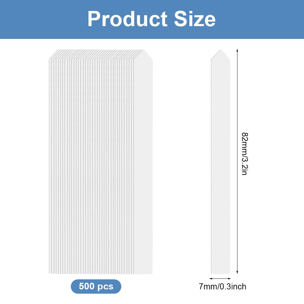 500 Piezas Tiras de Prueba de Perfume, 82 x 7 mm Papel de Prueba de Fragancia, Blanco Tiras Probadoras de Perfume, para Fragancias, Aceites Esenciales, Aromaterapia, DIY y Análisis Profesional