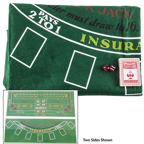 SmallToys Blackjack and Craps Felt Casino Game Set