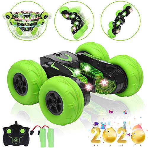 Coche Teledirigido 360 Grados con Luces Led 2.4GHz 4wd Batería Recargable De Alta Velocidad para Niños Regalo De Cumpleaños De Navidad