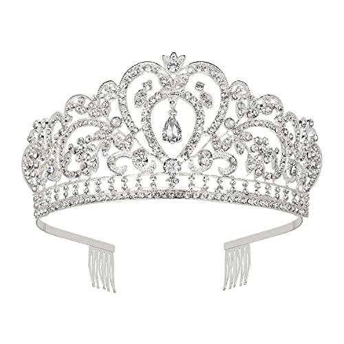 ✶ Diadema ben fatto a mano: la nostra corona realizzata con cristalli artificiali lucidi e strass di alta qualità intarsiati artificialmente nei materiali metallici, alla moda e resistente, crea una corona delicata per te.
