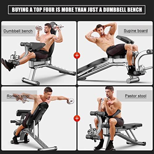 Multifunctionele Halterbank Sit-up Fitnessapparatuur Home Buikspierbord Opklapbare Bankdrukkruk Verstelbare Krachttrainingsbank Met 6 Snelheden 330 Pond (Color : Black, Size : 178x36x45 cm) - Image 7