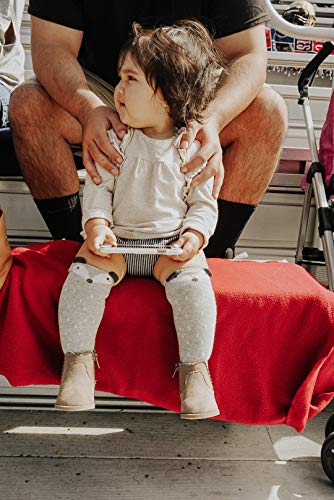 Baby Girl Knee High Socks 8-24 Months Long Thick Baby Toddler Gripper Non-Slip (Pink, White, Grey, Small) - Thumbnail 3