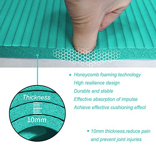 Tapete de ioga YUREN grande para exercícios, 1,2 x 2,1 m com espessura de 10 mm, ultra confortável,