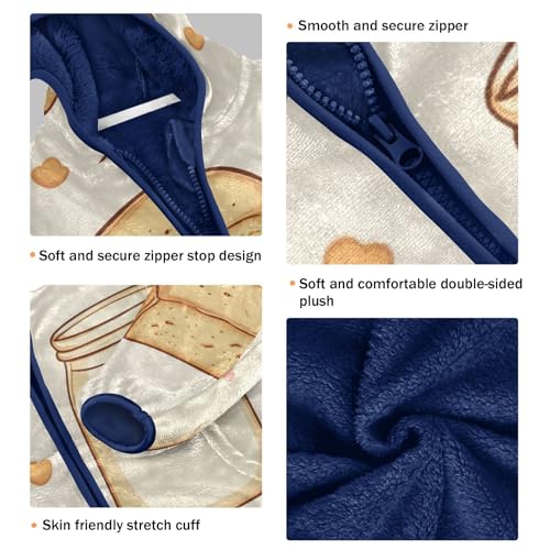 Milk and Bread Girls Fleece Jacket Girls Fall Jacket Girls Zip Up Hoodie Girls Sherpa Jacket 2-10T3