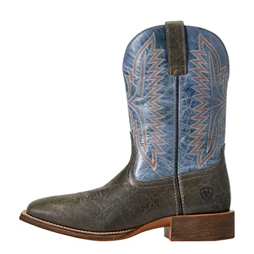 Ariat Mens Sport Smokewagon Rampant Square Toe Pull On Casual Boots Mid Calf - Blue, Brown2