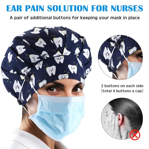 8 Gorros Bouffant Ajustables con Estampados Variados miniatura 2