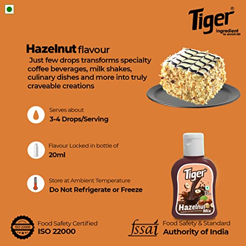 Image of TIGER Hazelnut Milkshake Mix 20Ml, Vegetarian