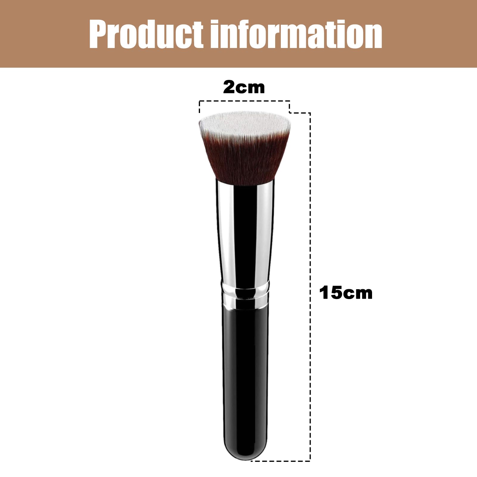 Flat Top Kabuki Foundation Brush - Premium Makeup for Liquid Foundation Cream, and Powder - Buffing, Blending Brush, Face - Image 2