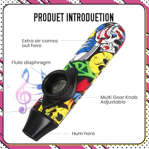 Image of HASTHIP Kazoo Musical Instruments for Kids and Adults Graffiti Style Kazoo Musical Instrument, Fashion Tunable Kazoos Instrument with 5Pcs Membrane, Lanyard, Playing Instructions, Storage Case