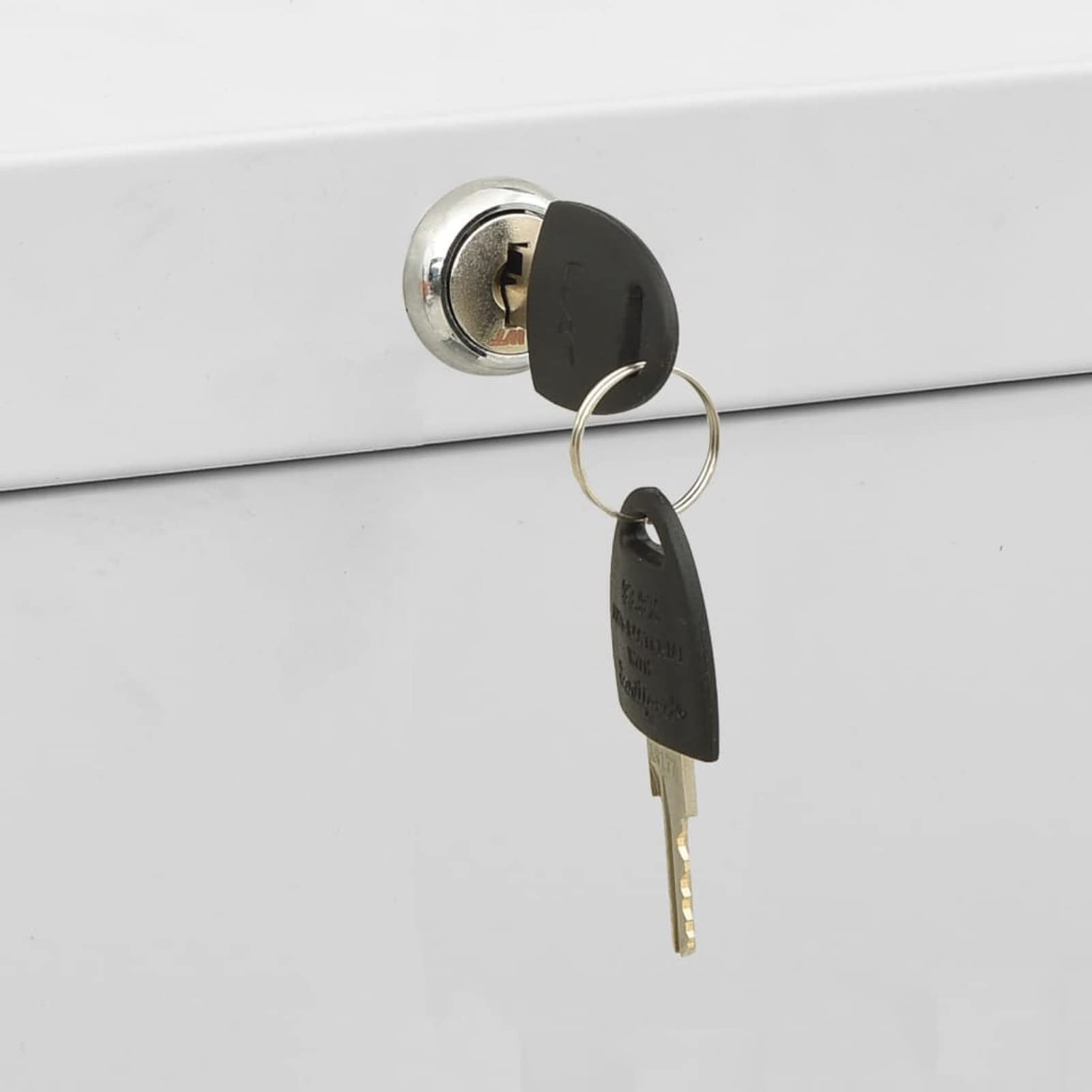 Armadietto portaoggetti in metallo, cassettiera, tavolino con serratura, resistente, armadietto in acciaio grigio chiaro, 90 x 46 x 72,5 cm