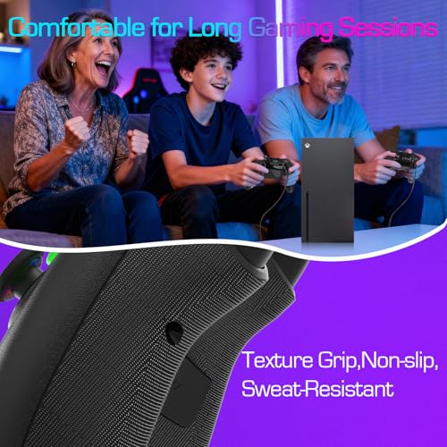 Image of UGAME Wired X Box Controller for XBox One Series S X PC PS4 Switch, Control with 1000Hz Polling Rate No Drift Stick, Custom Paddles Turbo Remote, RGB Light Gamepad Black