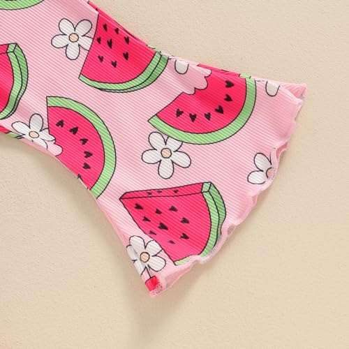 Image of Ayalinggo Baby Girl Summer Outfits Short Sleeve Lettuce Trim Floral Tops + Shorts Set Infant Clothes