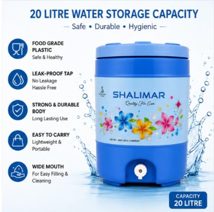 Image of Plastic Water Jug | Food Grade | Insulated Water jug Cool Chilled Water Camper jar
