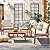 Flamaker Patio Furniture 4 Piece Outdoor Acacia Wood Patio Conversation Sofa Set with Table & Cushions Porch Furniture for Deck, Balcony, Backyard