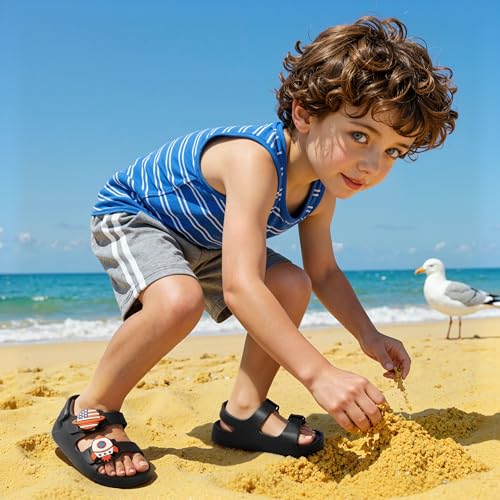 Image of ChayChax Toddler Boys Girls Double Buckle Sandals Children's Adjustable Back Strap Water Sandal