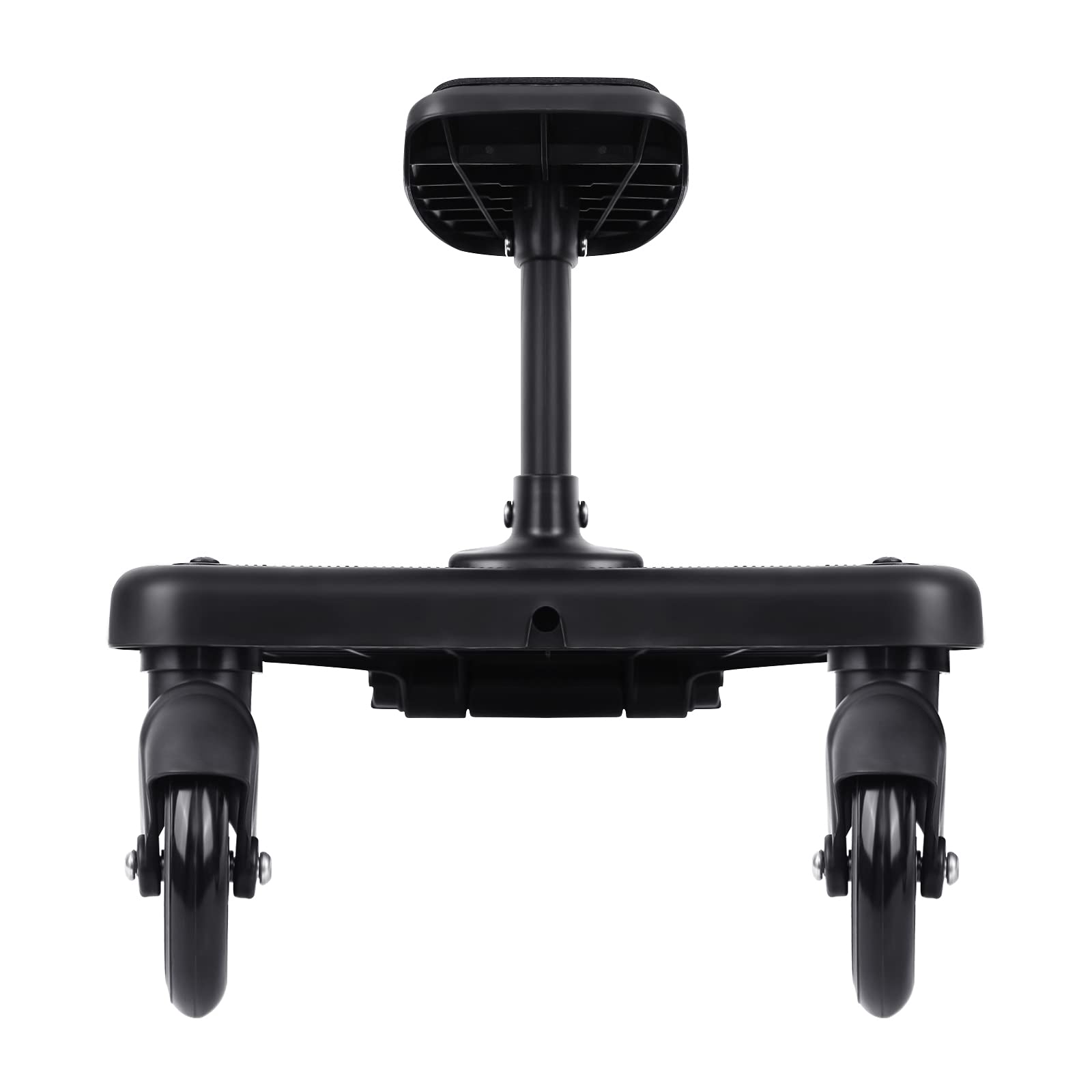 Buggy Board avec siège, marchepied universel avec deux roues à 360 °, capacité de charge 25 kg, siège de poussette amovible, accessoire de poussette pour enfants de 2 à 6 ans, noir
