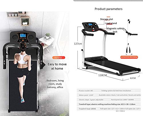 Image of Folding Treadmills Treadmill Foldable Steel Frame Treadmill Adjustable Tilt Fitness Exercise Cardiopulmonary Function Jogging