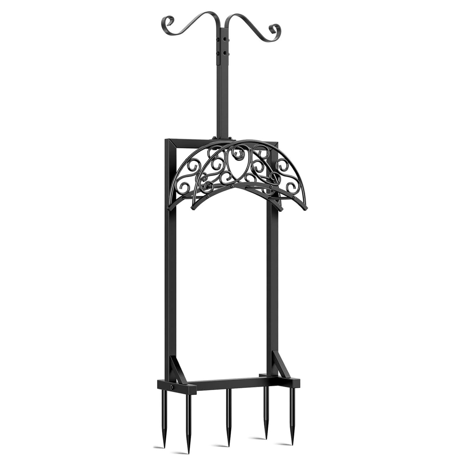 Garden Hose Reel Rack Freestanding Water Hose Hanger Storage with Basket for Patios Gardening Watering Equipment Heavy Type Rack