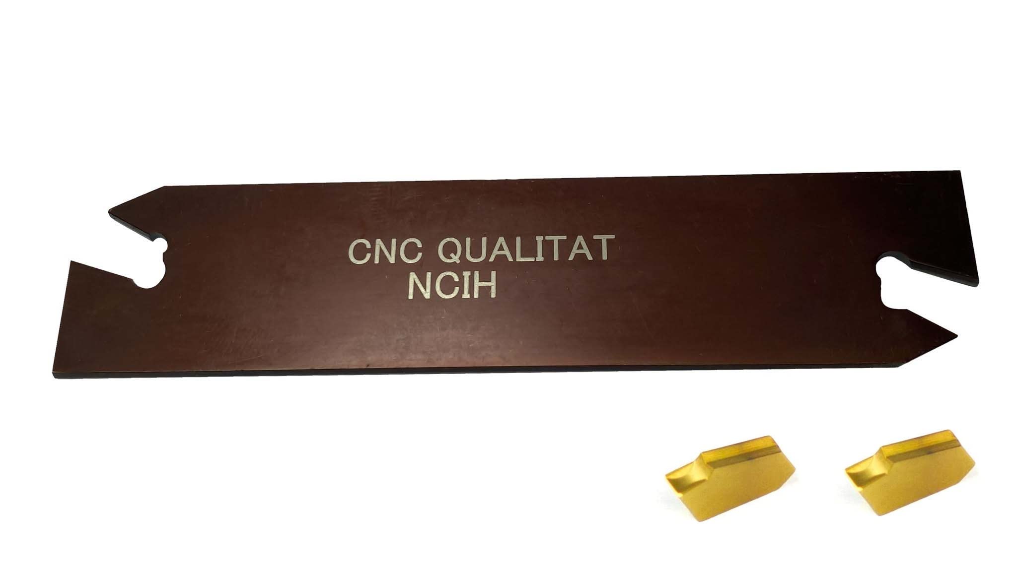 CNC QUALITÄT Abstechschwert 26-2 mit GTN 2 Stechplatten TiN- beschichtet - Stechschwert