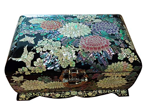 Madre de incrustaciones de perlas 2-capa de laca de señora de las mujeres de lujo de la joyería de la broche de madera Pendientes del recuerdo de Anillo Collar bestcasemall boda caja de regalo caja de almacenamiento organizador wsmxcf