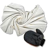 𝗛𝗢𝗛𝗘 𝗦𝗔𝗨𝗚𝗞𝗥𝗔𝗙𝗧 - Saugfähig und leicht auszuwringen, so wird streifenfreies Fensterputzen ein Kinderspiel. Microfasertücher können nicht mithalten.