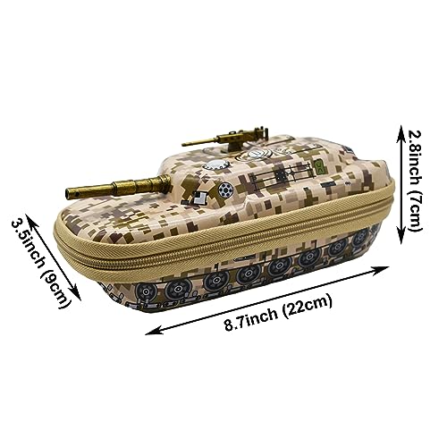 Image of Maydahui Camo Pencil Case Large Capacity Tank Shape Pen Pouch Holder Compartments Organizer Pencil Bag Stationery Box Waterproof EVA Camouflage Yellow