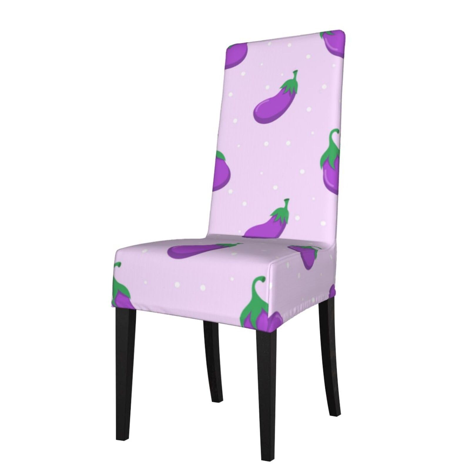 LKYMOH Eggplant Vegetable Fruit, Chair Covers Stretch Chair Slipcovers for Dining Room, for Party Pet Protection Universal Fit Soft Polyester