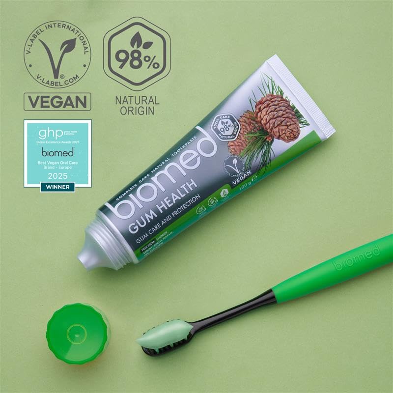 Biomed Gum Health 98% Natural Toothpaste | Gum Strength & Protection | Sage Ecalyptus Rosemary Cedar Essential Oils, Vegan, SLES Free 100g