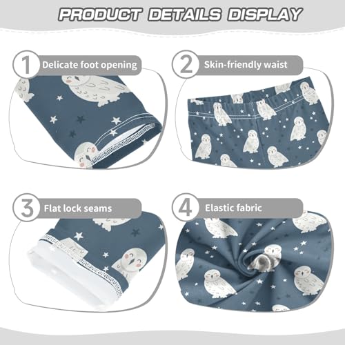 Girls Leggings White Polar Owl Toddler Girls Clothes Leggings for Girls Toddler Girls Leggings 3-4T3