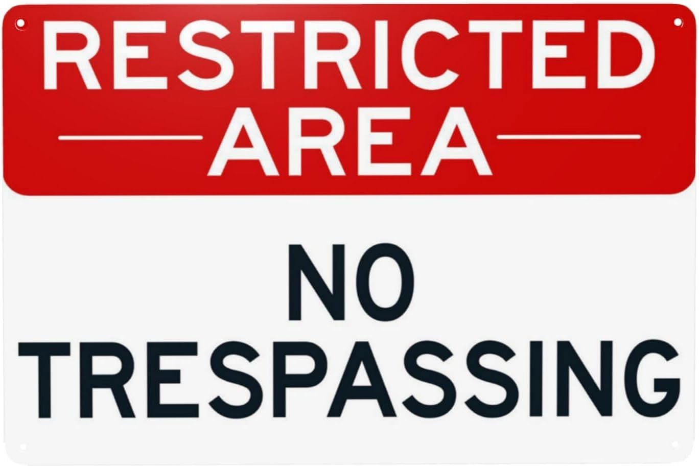 Restricted Area No Trespassing Sign, Only Authorized Personnel Allowed Metal Decor 12x8 Inch