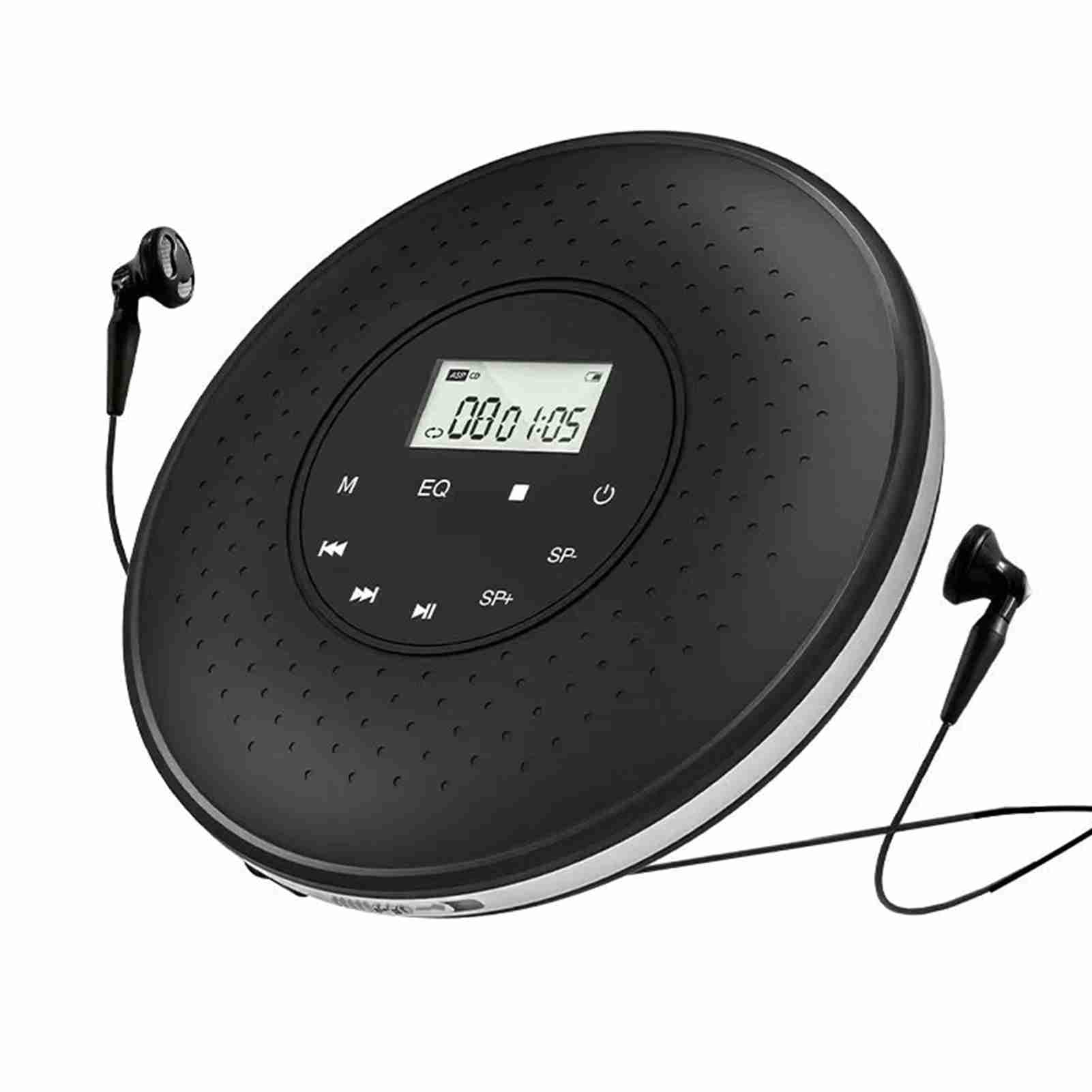 ANGGREK Lettore CD Portatile e MP3 con Scheda TF, Batteria Ricaricabile, Display Integrato, Effetti Sonori Regolabili, Audio Portatile Leggero, Jack 3,5 mm