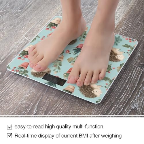 Báscula digital para baño con diseño de flor en maceta erizo miniatura 5