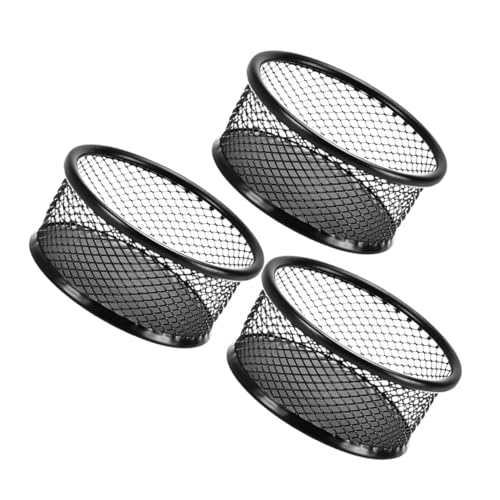 Alipis 3pcs Mesh Paper Clip Holder Black Metal Organizer for Office Home School Paper Clip Dispenser Airflow Design for Desk Storage Stationery Management