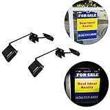 Homebrite Solar Powered Dual Sided LED Lights for Real Estate Signs Mounting Bracket Yard Sign Lighting