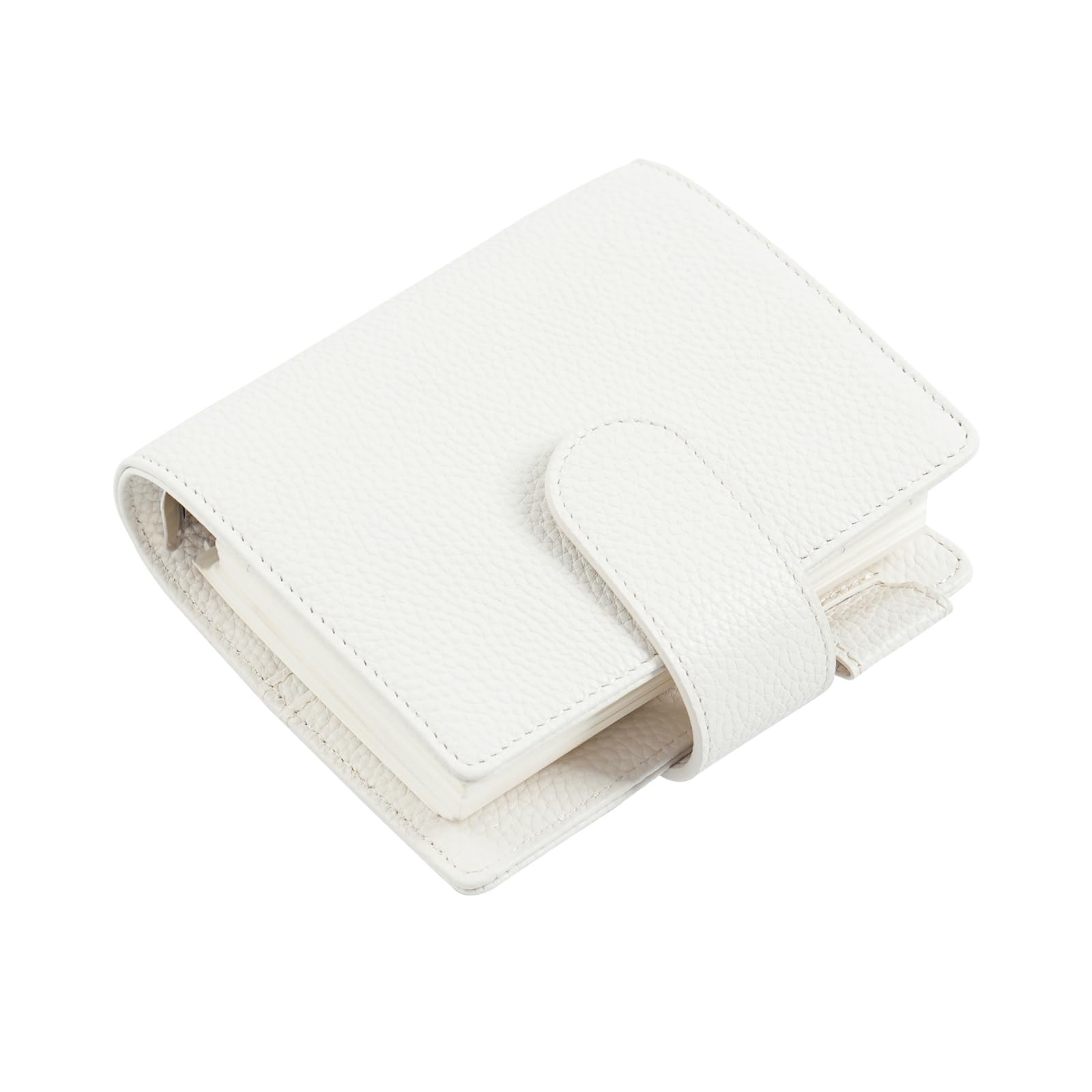 Moterm Elite Pocket Rings Planner - Genuine Leather Folder A7 Organiser without Large Back Compartment (Pebble Cream, 25 mm Ring) — image 1