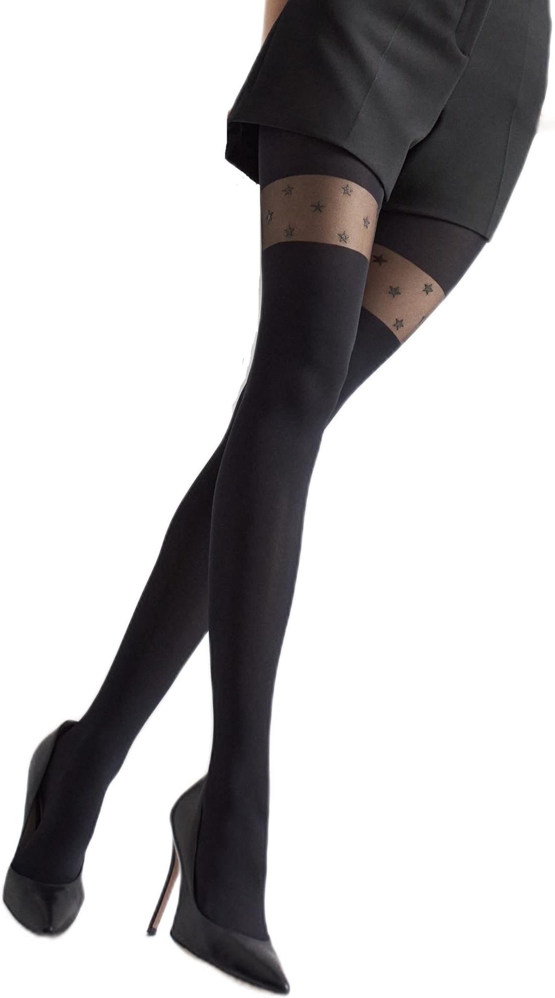 Marilyn Mock Suspender Tights Over Knee Stockings Illusion Thigh High European Design