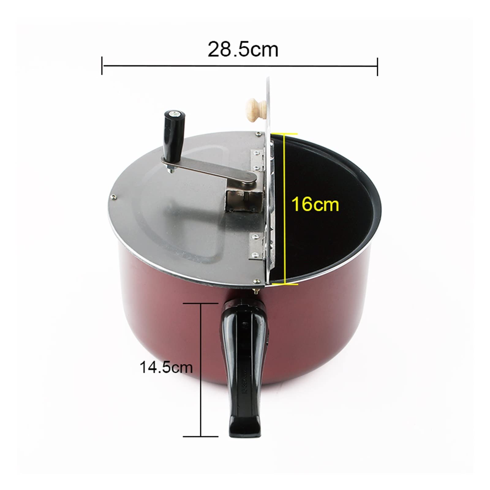 Popcorn-Maschine Air Popcorn Maker Handbetriebener Herd Gas Popcorn Maker Commerical Popper Pot Nonstick Manuelle Hand Cranked Hot Oil Popped Corn Making Machine