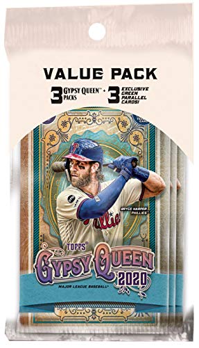 MLB Topps 2020 Gypsy Queen Baseball Trading Card VALUE Pack [3 Packs & 3 Green Parallel Cards]