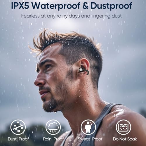 Écouteurs ouverts Bluetooth 5.4 légers avec micro longue autonomie 40h
