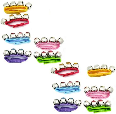 Paquete de 12 cascabeles de muñeca de banda rítmica de alta calidad (colores surtidos)
