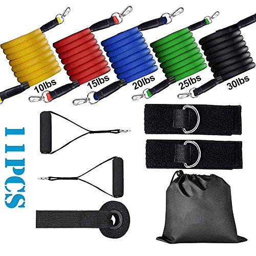 zzsl Fitness Insanity Resistance Bands Set – Include 5 Stackable Exercise Bands