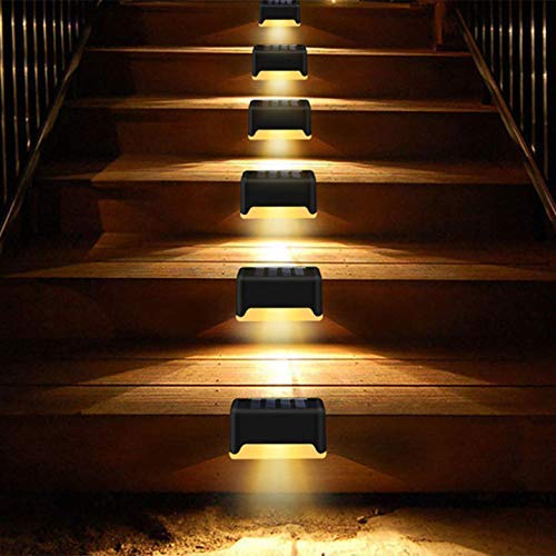 Enkomy Luces solares para escaleras, Luces LED solares Impermeables para Cubiertas para senderos, Patios, Patios, escaleras, escalones y cercas Cover