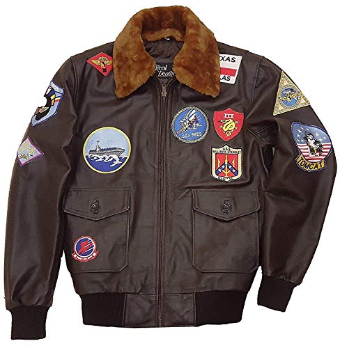 Top Gun Bomber Navy Flight A2 - Chaqueta de piel sintética para...